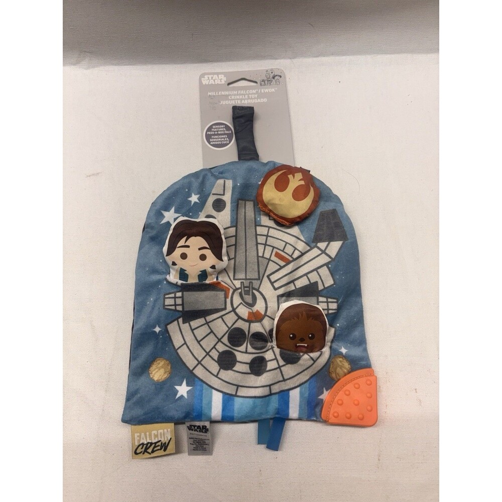 Star Wars Millennium Falcon Ewok Crinkle Toy Baby Sensory Teether NWT 0M+